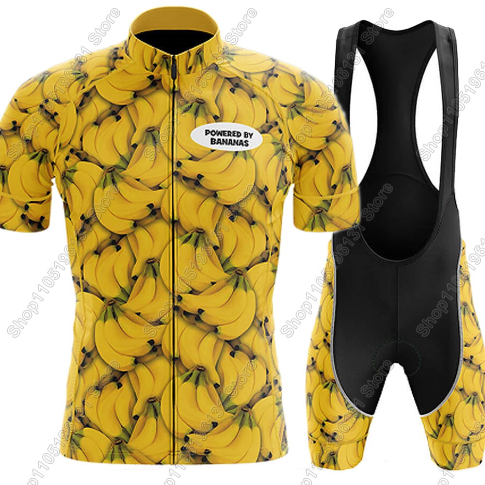 Mountain Biking Uniform - ชุดเสื้อจักรยาน Powerouge-By-Bananas 2026 ชุดปั่นจักรยานฤดูร้อน เสื้อจักรยานเสือหมอบ ชุดกางเกงจักรยานขาสั้นแบบมีสายเอี๊ยม