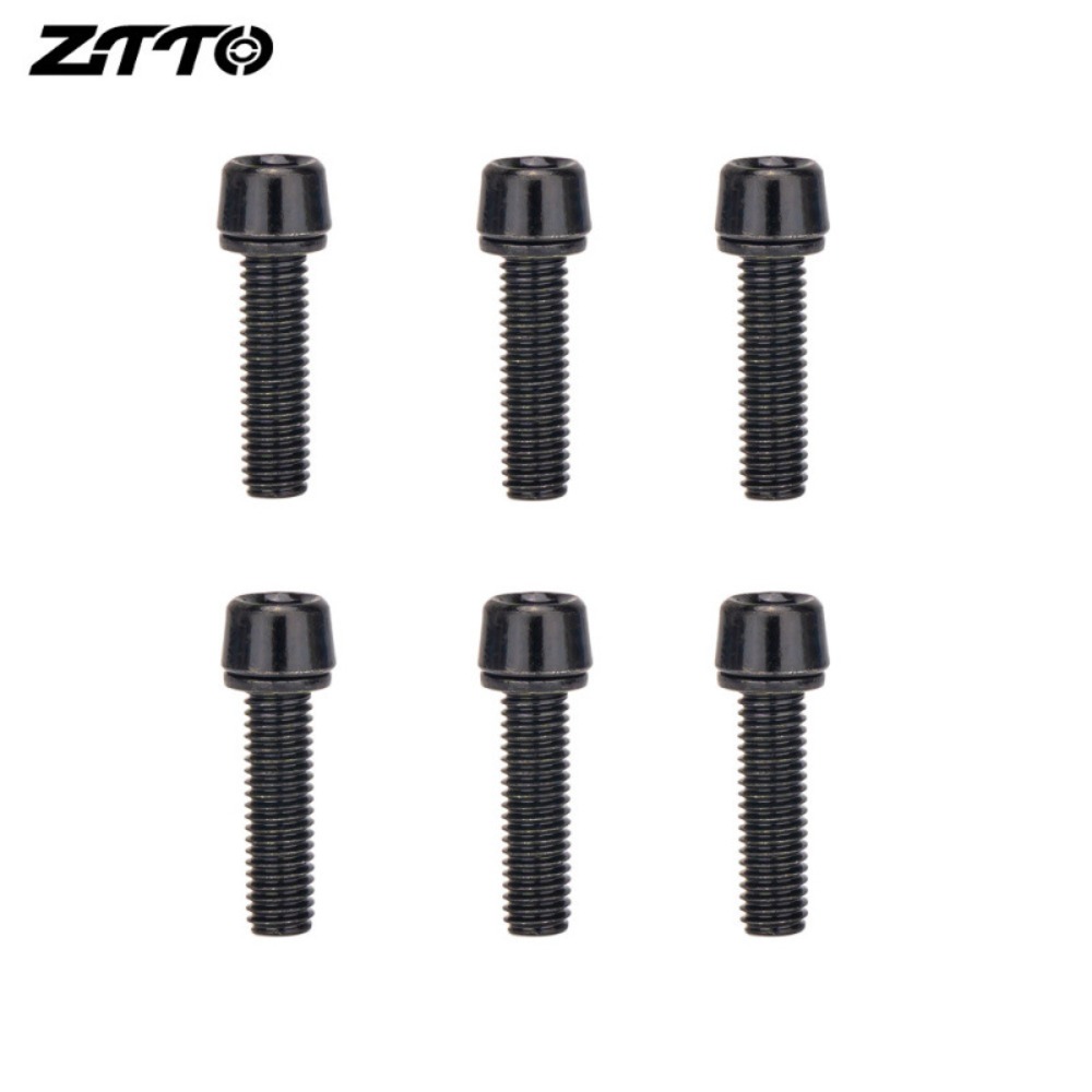 Handlebar Riser Stem - 6 ชิ้น สกรูยึดแฮนด์จักรยานเคลือบไทเทเนียม สแตนเลส M5*18MM สกรูยึดแฮนด์จักรยาน
