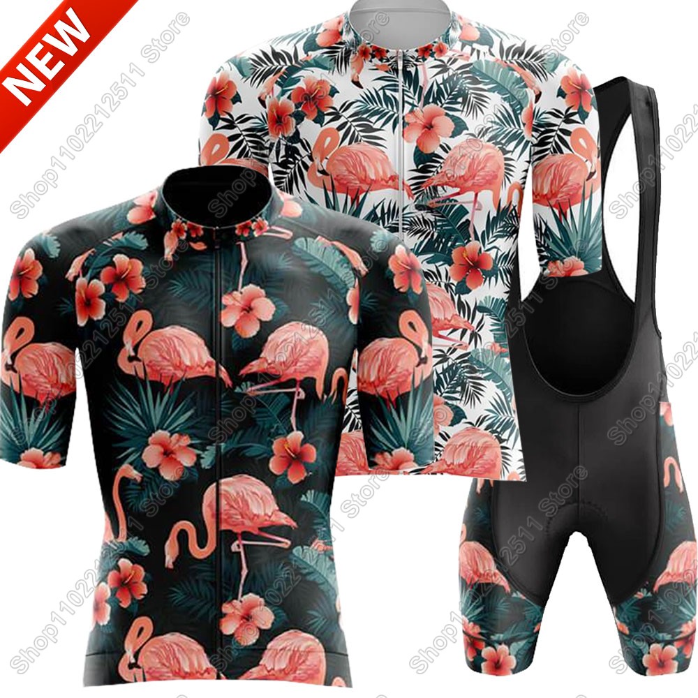 Mountain Biking Uniform - 2025 Flamingoชุดขี่จักรยานJerseyจักรยานเสื้อผ้าผู้ชายฤดูร้อนจักรยานเสื้อชุดจักรยานกางเกงขาสั้นMTB Ropa Maillot